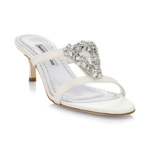 🔥SOLD🔥NIB Manolo Blahnik Trinamu 50 Sandal White Cream size 35 NEW